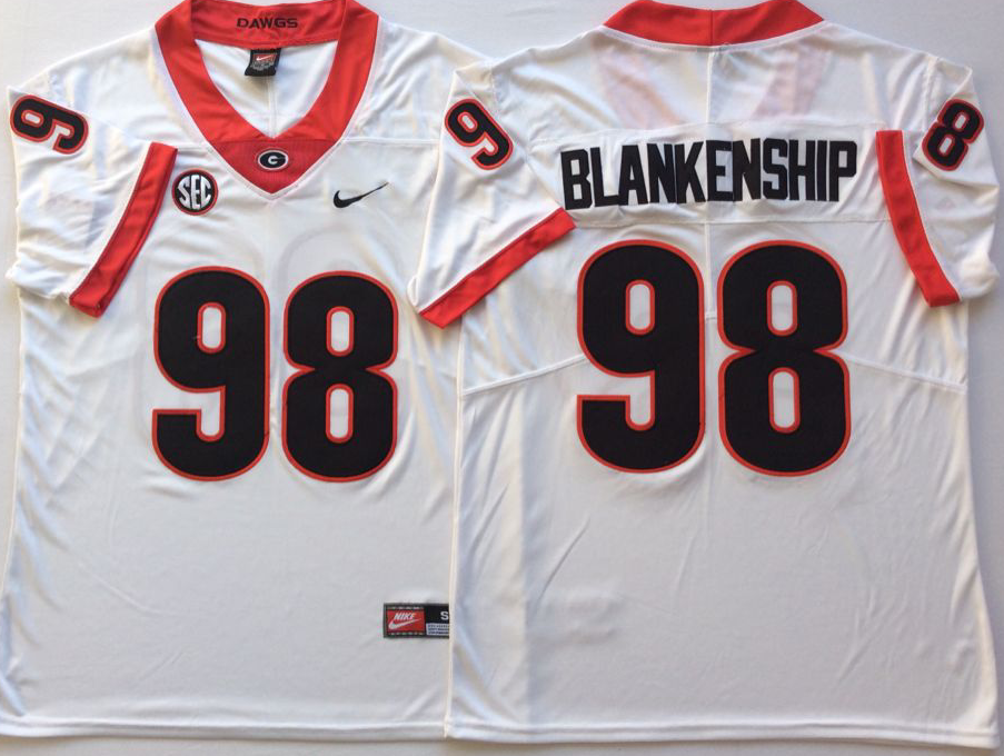 NCAA Men Georgia Bulldogs White 98 BLANKENSHIP